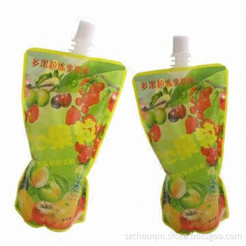 Juice Stand-up Spout Pouches, Reclosable, Easy to Use, Excellent Moisture Barrier